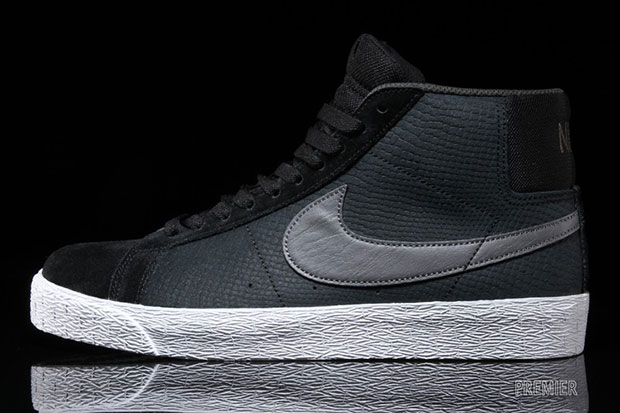 Nike Blazer Mid Croc Black Dark Grey Sequoia 2