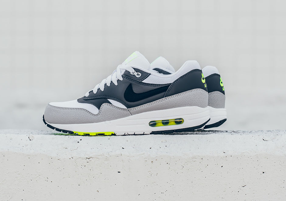 Nike Air Max 1 Essential White Black Dark Grey Volt 537383 128 2