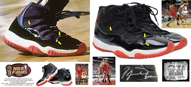 Air Jordan 11 Bred Game 3 96 Finals Autographed 09