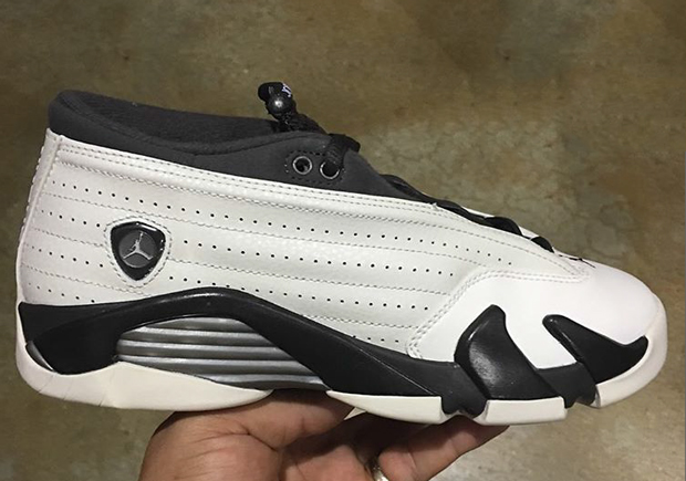 Air Jordan 14 Low White Black Kids 02