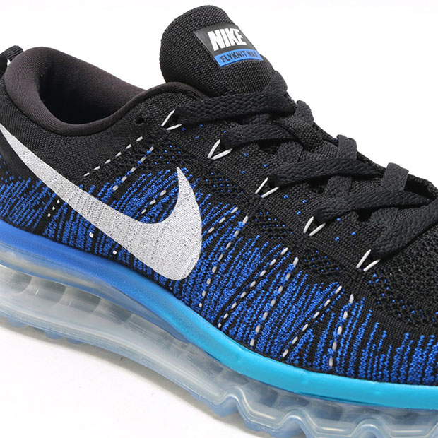 Nike Flyknit Air Max Mens Black Game Royal Blue Lagoon 44