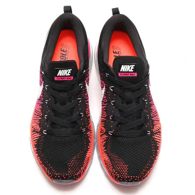 Nike Wmns Flyknit Air Max Black Pink Foil Orange 44