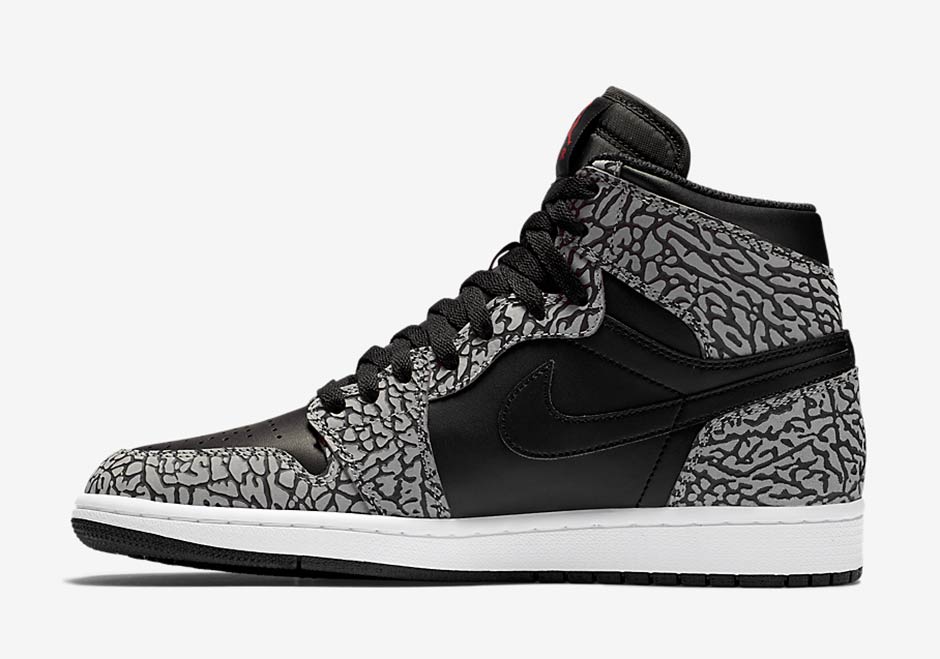 Air Jordan 1 High Black Cement Un Supreme Elephant Print January 03