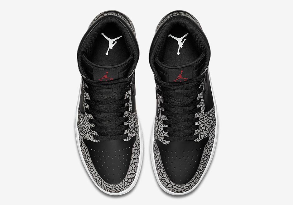 Air Jordan 1 High Black Cement Un Supreme Elephant Print January 04