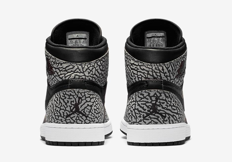 Air Jordan 1 High Black Cement Un Supreme Elephant Print January 05