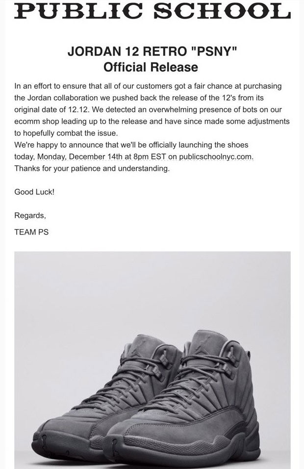 Jordan 12 Public School Release