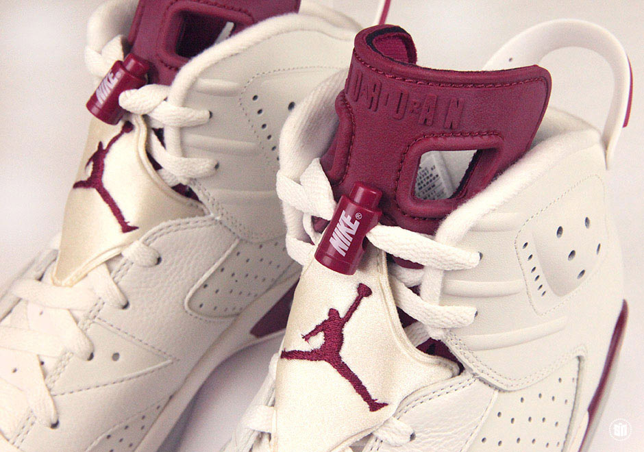 Maroon Jordan 6 Tongue