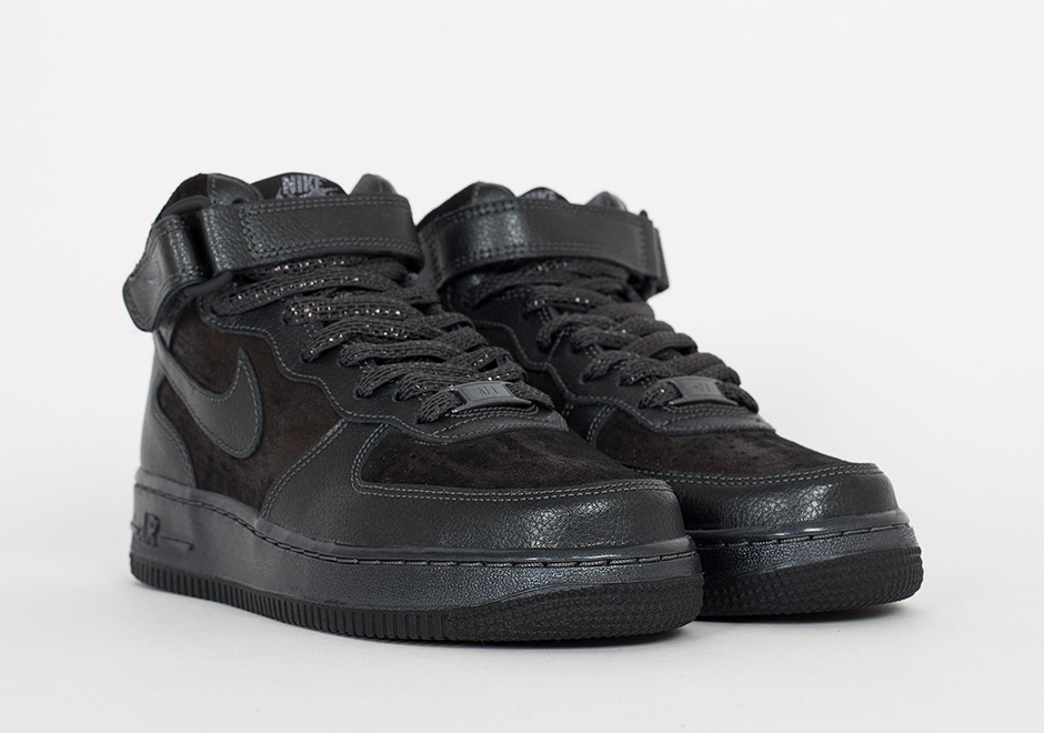 Nike Air Force 1 Mid 07 Prm Black Silver 02