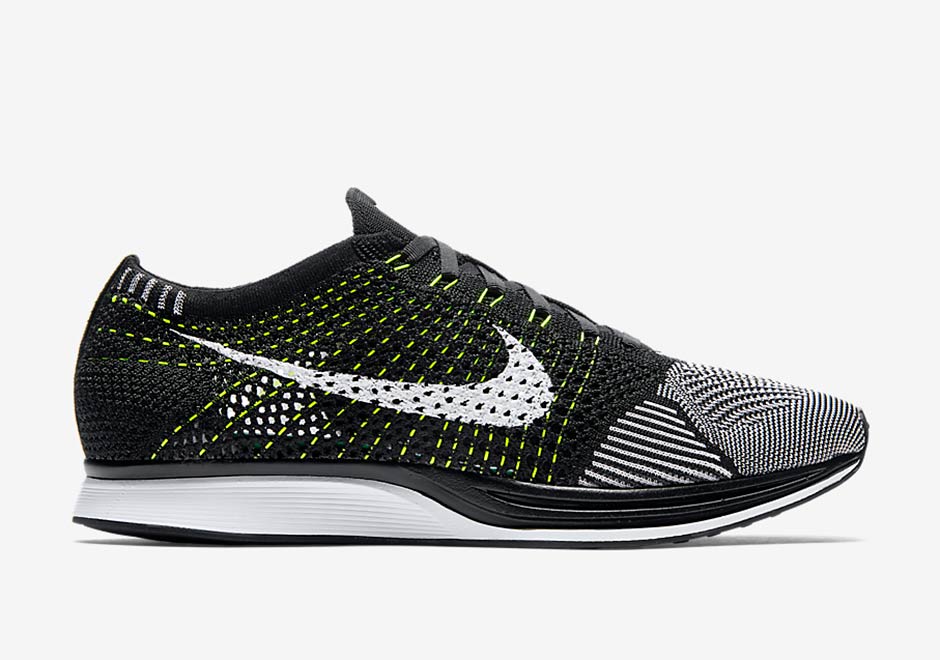 Nike Flyknit Racer Black White Volt Dec 18 02