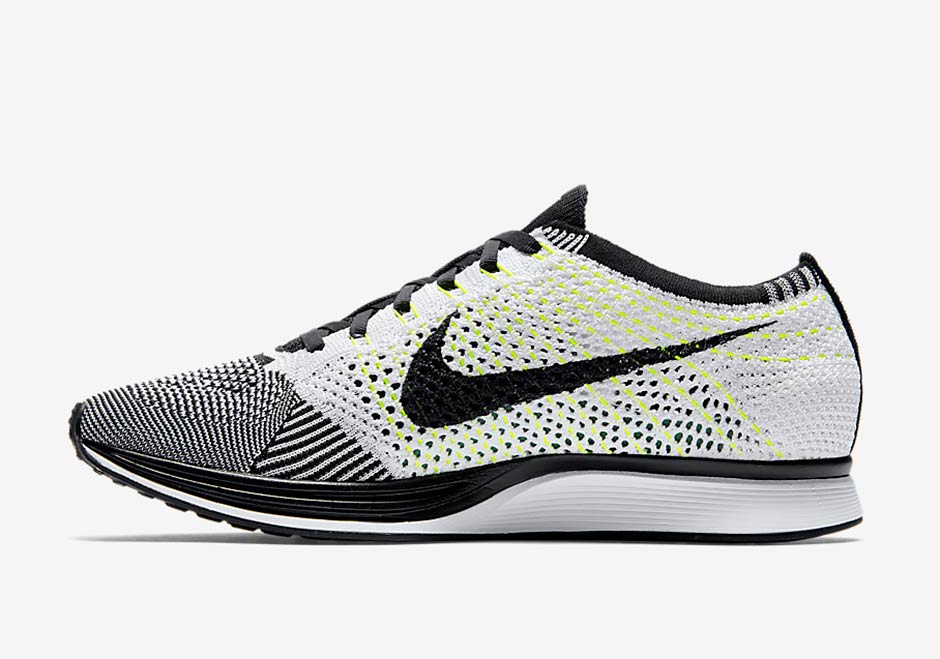 Nike Flyknit Racer Black White Volt Dec 18 03