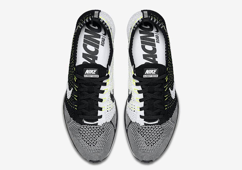 Nike Flyknit Racer Black White Volt Dec 18 04