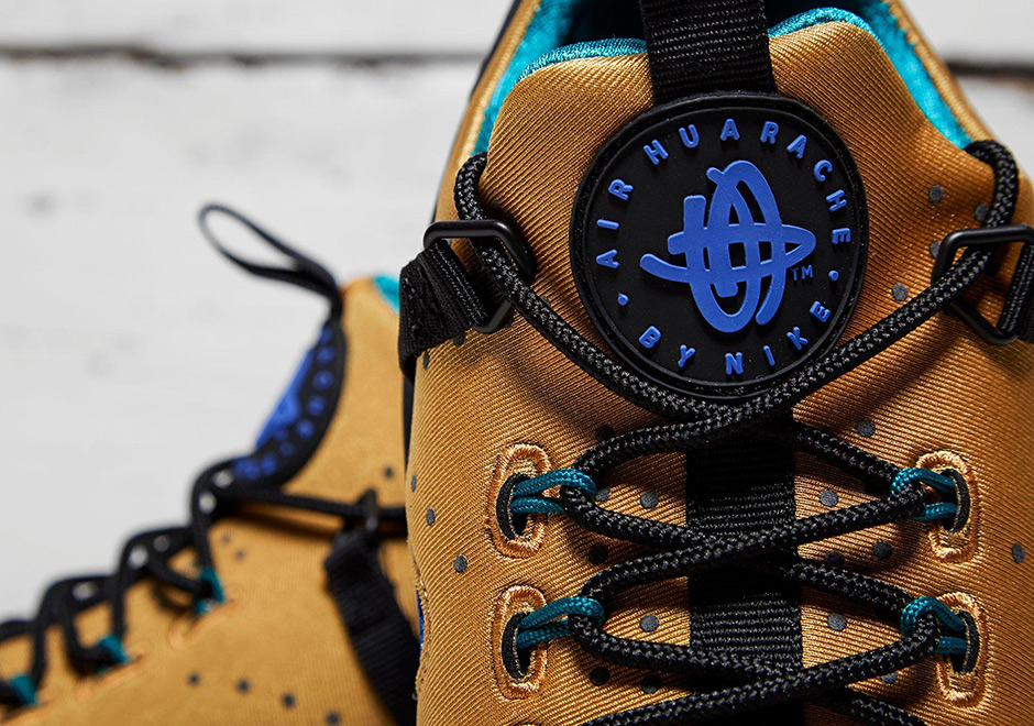 Nike Huarache Utility Black Gold Teal 4