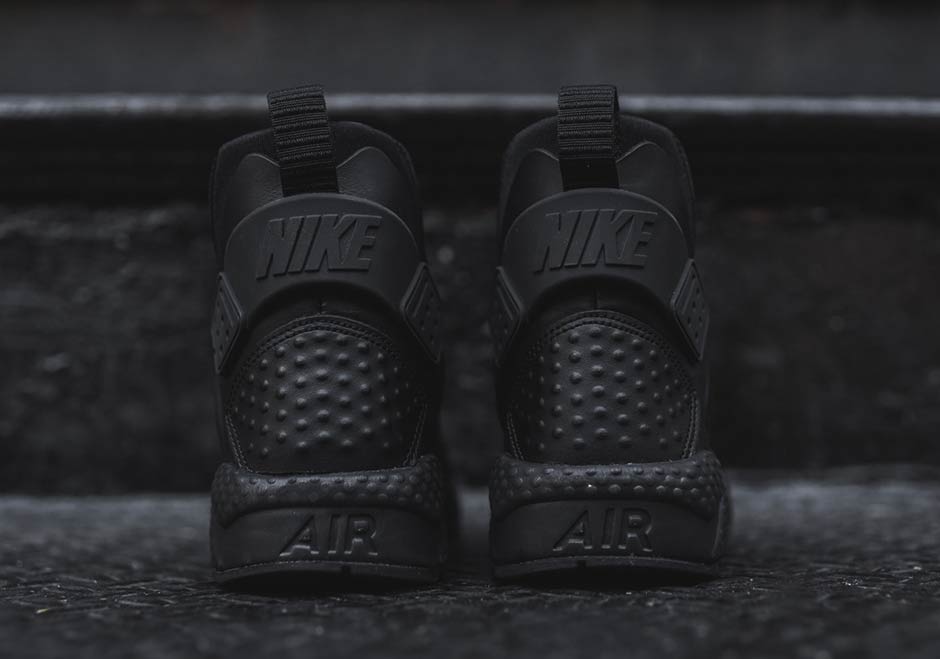 Nike Wmns Air Huarache Run Mid Prm Triple Black 05