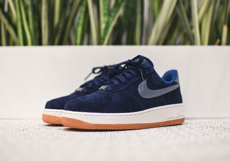 Nike Womens Air Force 1 Low Midnight Navy Court Blue Nk818595 400 03