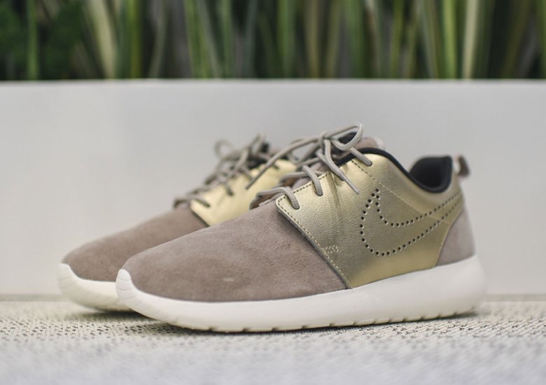 Gold Uppers Give The Nike Roshe Run A Premium Look