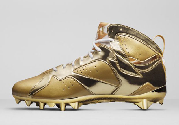 Air Jordan 7 Gold Cleats Charles Woodson Pro Bowl 1