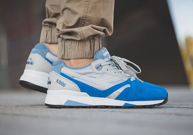 Diadora N9000 Grey Skydiver Blue 1