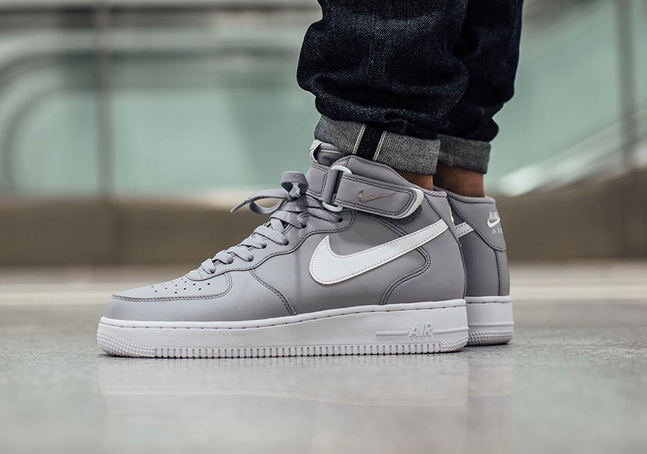 Nike Air Force 1 Mid Wolf Grey White 1