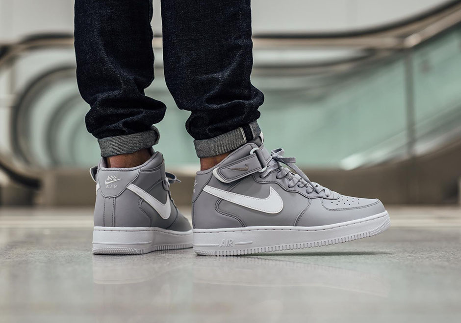 Nike Air Force 1 Mid Wolf Grey White 2