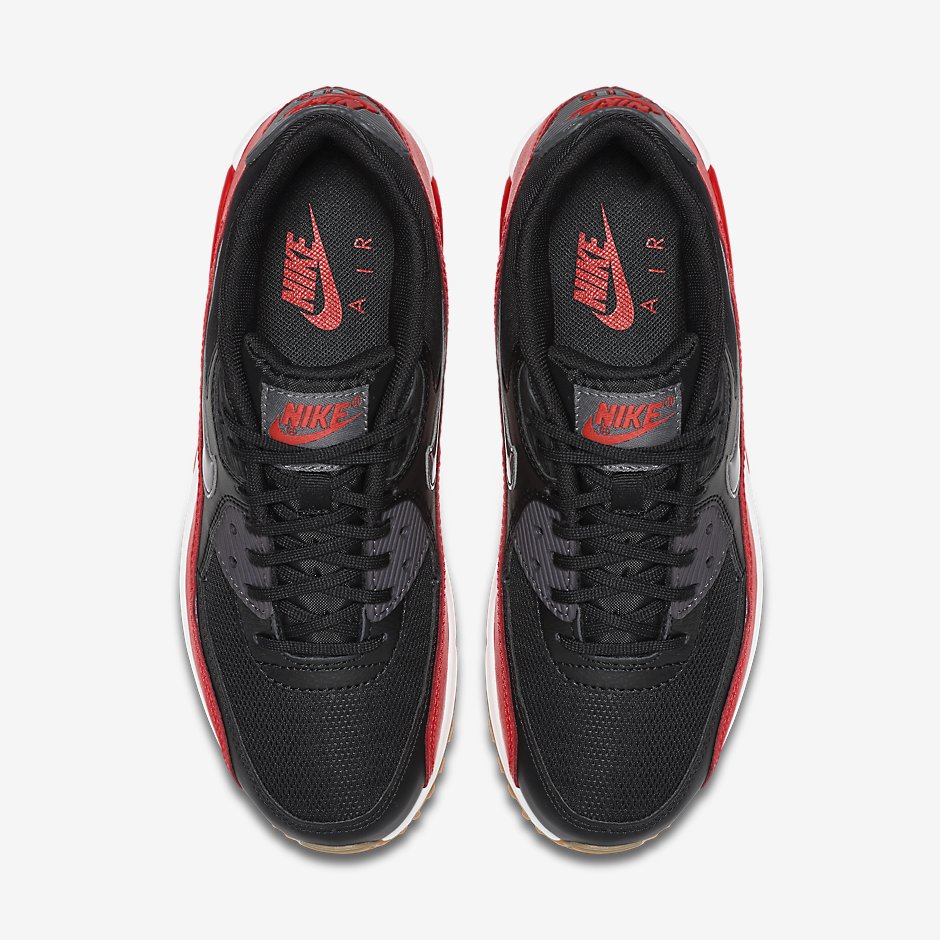 Nike Wmns Air Max 90 Black Bright Crimson Gum 3