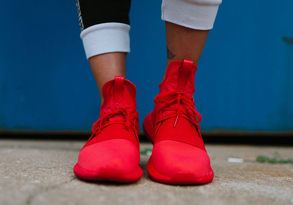 Adidas Tubular Defiant Lush Red All Red 3