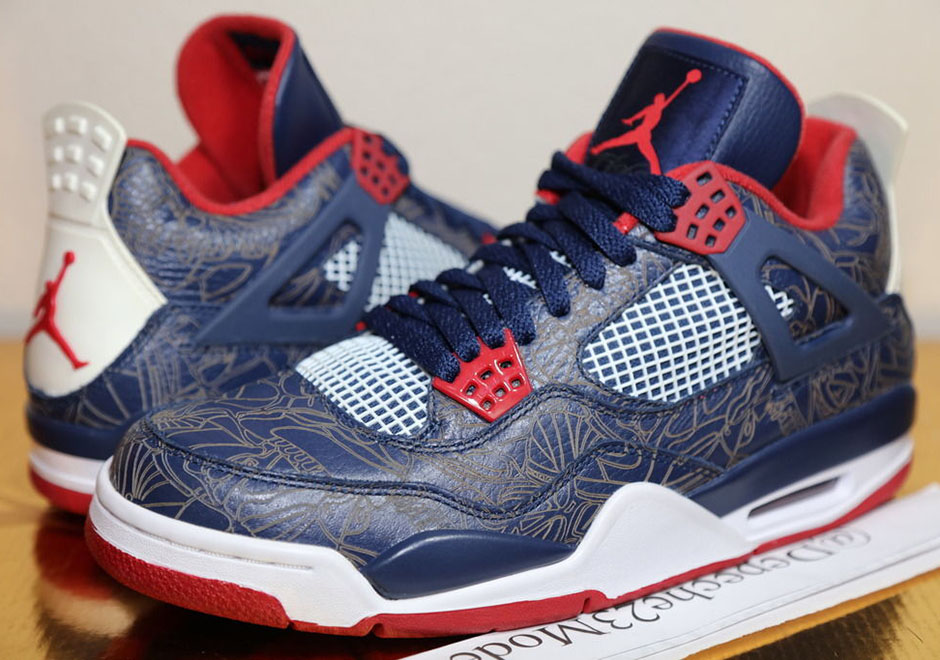 A Rare Look At Carmelo Anthony's Air Jordan 4 Laser "USA" PE From 2008