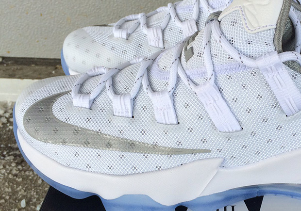 Nike LeBron 13 Low In White And Metallic Silver