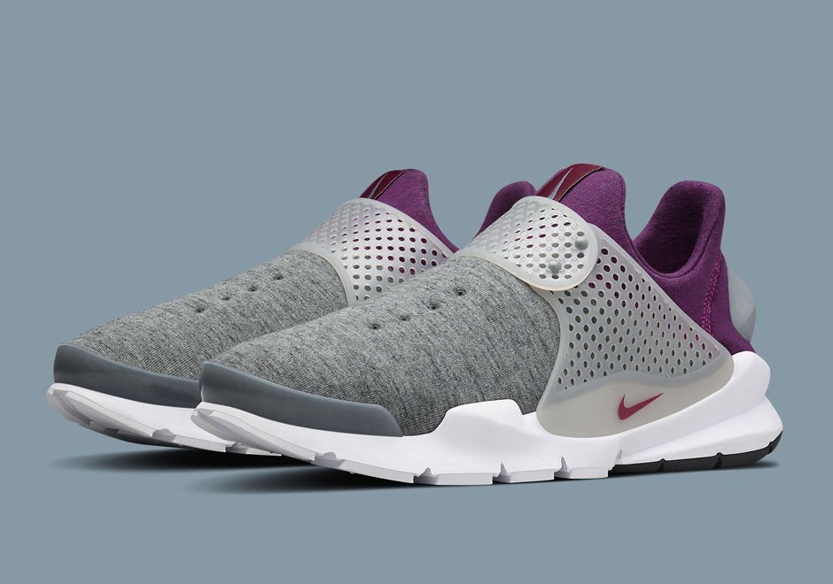 Nike Sock Dart Fleece Grey Mulberry White 1