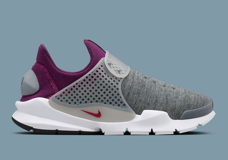 Nike Sock Dart Fleece Grey Mulberry White 2