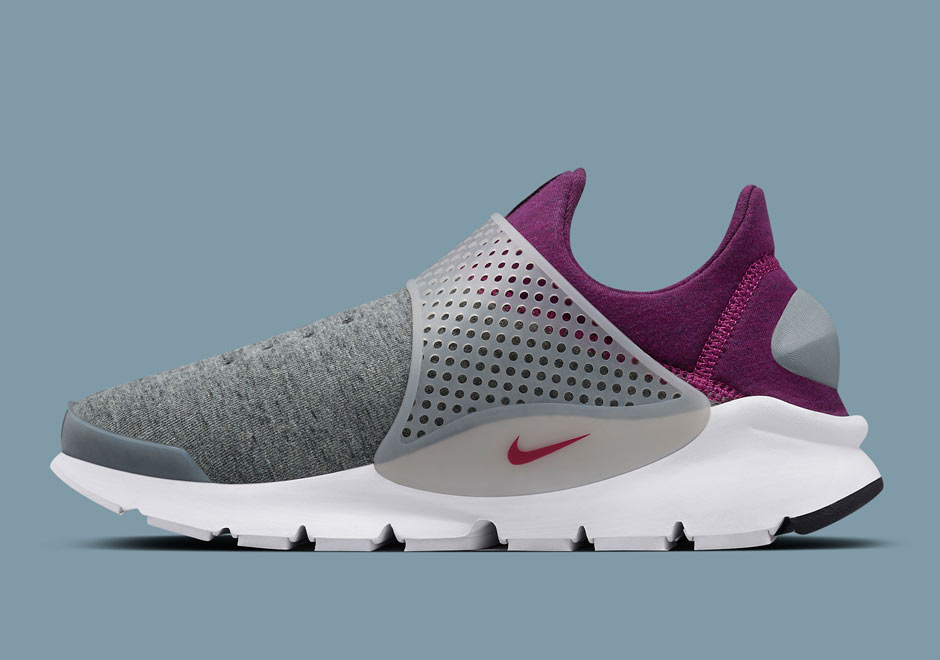 Nike Sock Dart Fleece Grey Mulberry White 3