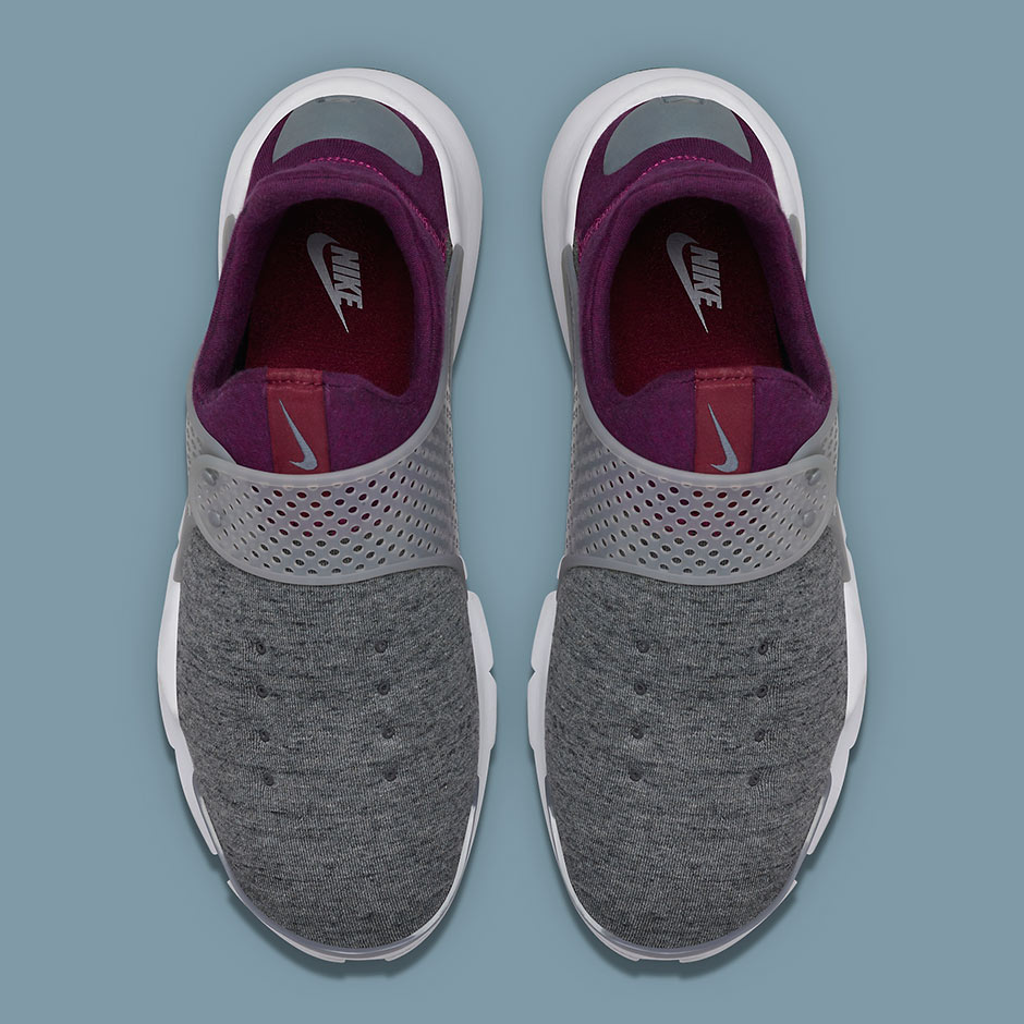 Nike Sock Dart Fleece Grey Mulberry White 4