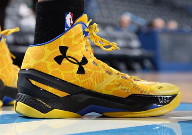 Under Armour Curry Two Yellow Black Giraffe 1