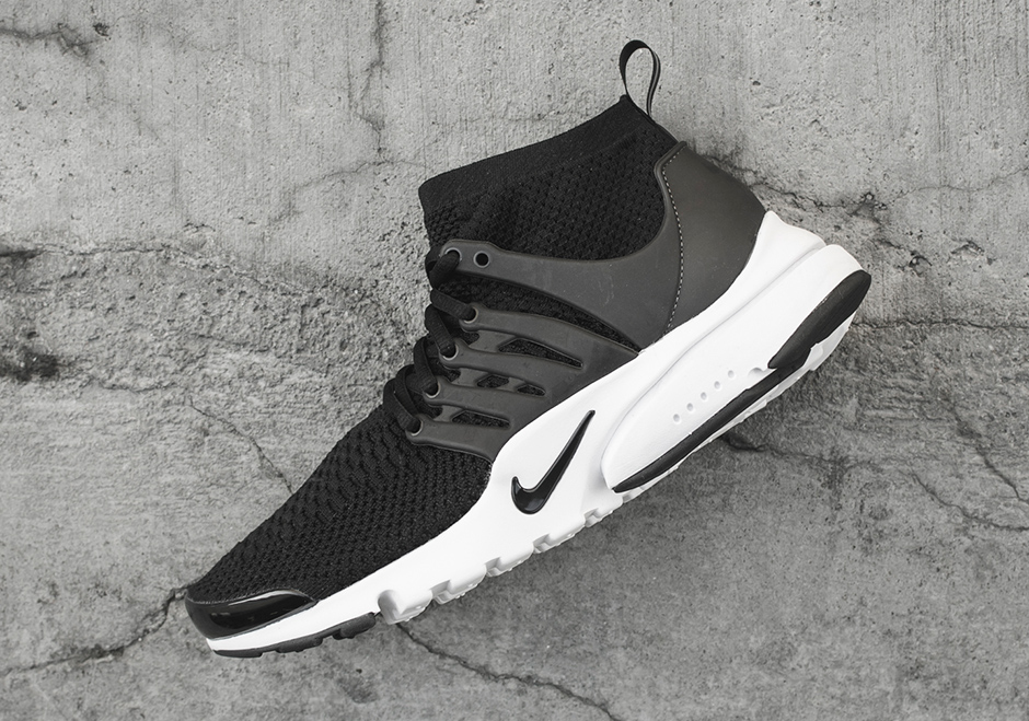 Nike Flyknit Presto Mid Black White 2