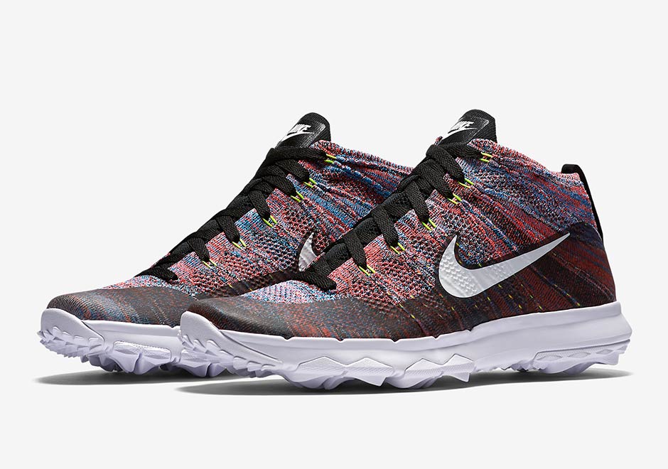 Nike Flyknit Chukka Golf Multicolor 819009 002 Blue Red Black 1