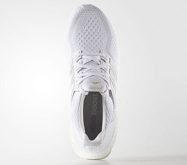 Adidas Ultra Boost All White Grey Stripe 4