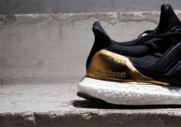 Adidas Ultra Boost Silver Gold Heel 5