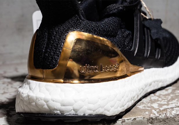 Adidas Ultra Boost Silver Gold Heel 6