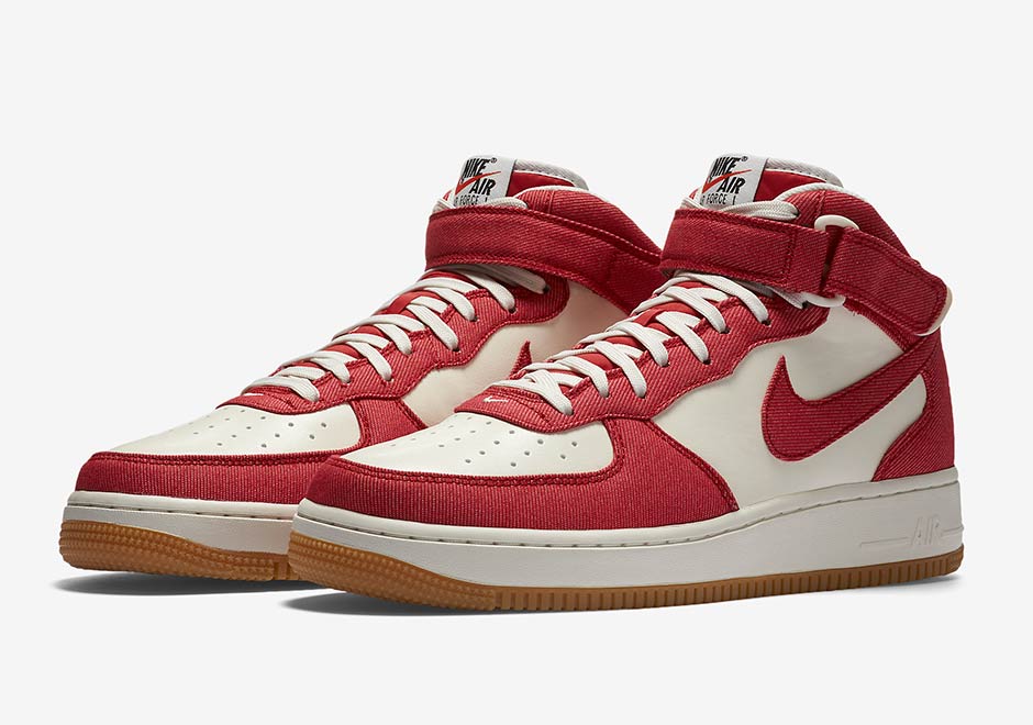 Nike Air Force 1 Mid Red Denim 1