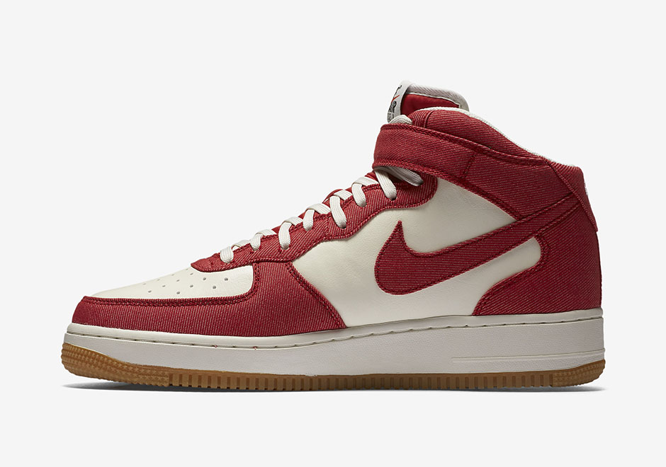 Nike Air Force 1 Mid Red Denim 3