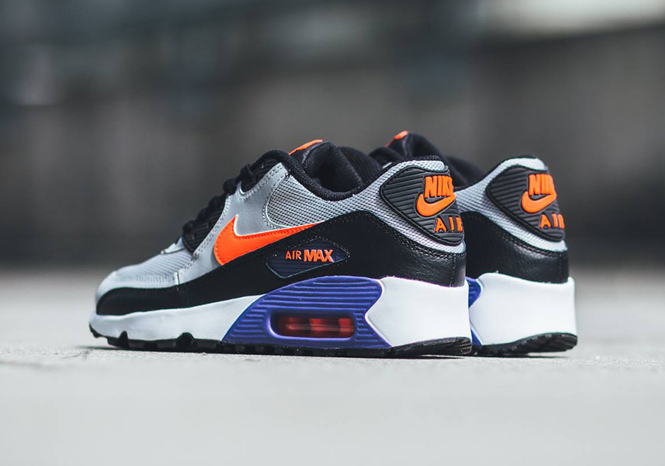 Nike Air Max 90 Gs Wolf Grey Total Crimson Dark Purple Dust 1