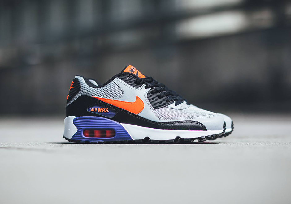 Nike Air Max 90 Gs Wolf Grey Total Crimson Dark Purple Dust 2