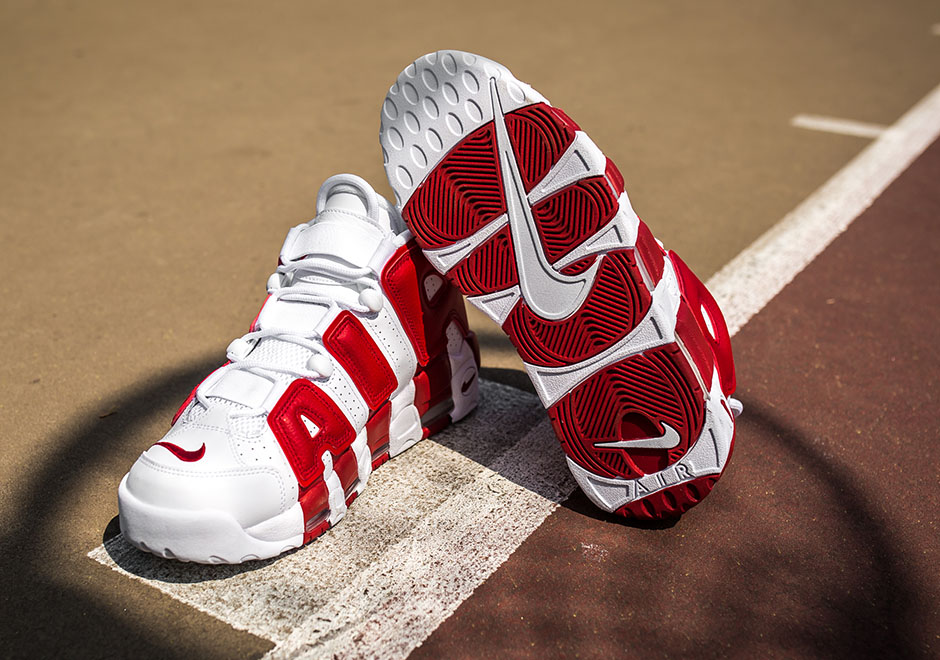 Nike Air More Uptempo White Gym Red 5