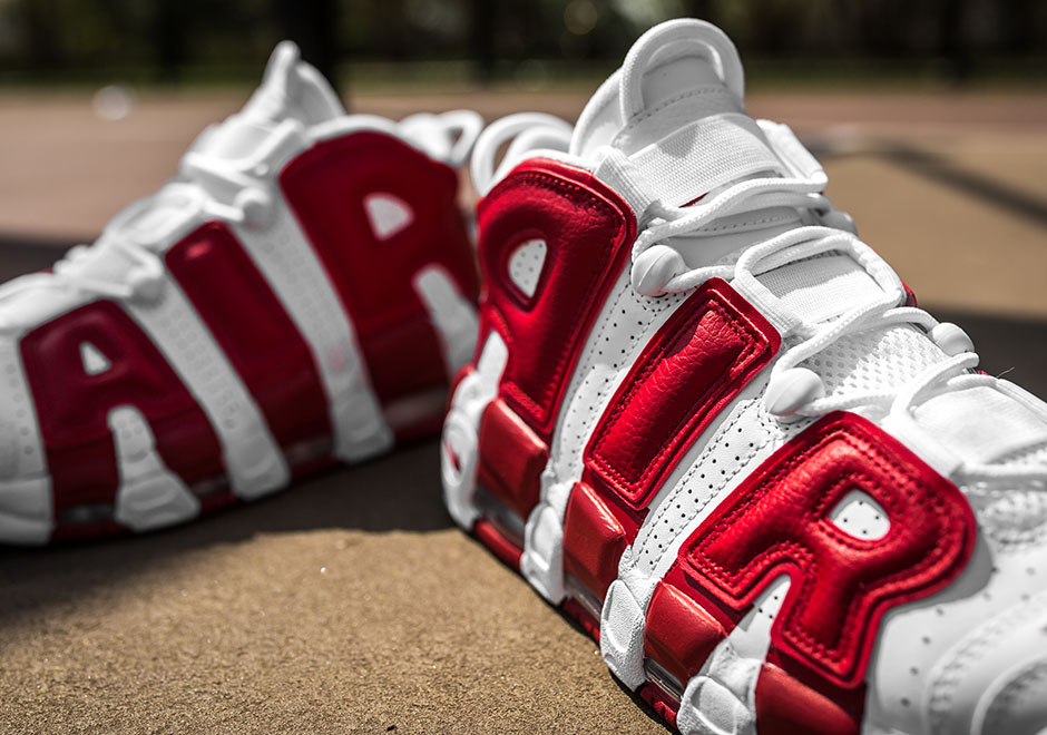 Nike Air More Uptempo White Gym Red 6