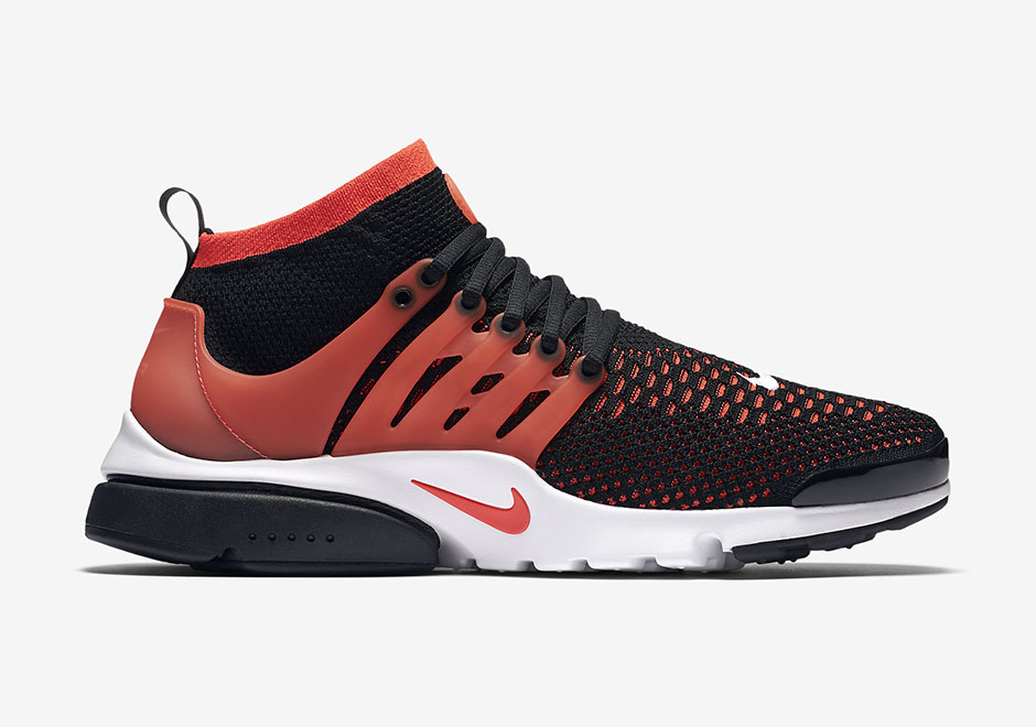 Nike Flyknit Presto Mid Black Bright Crimson 3