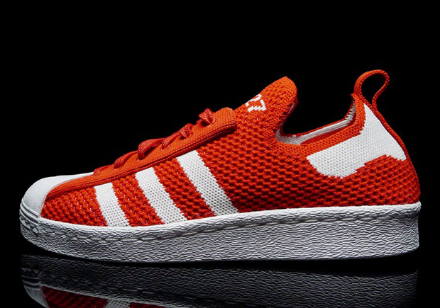 Adidas Superstar 80s Primeknit Red White Weird S75427 1