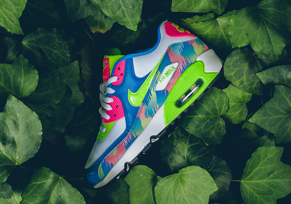 Nike Air Max 90 Gs Photo Blue Electric Green Pink Blast 02