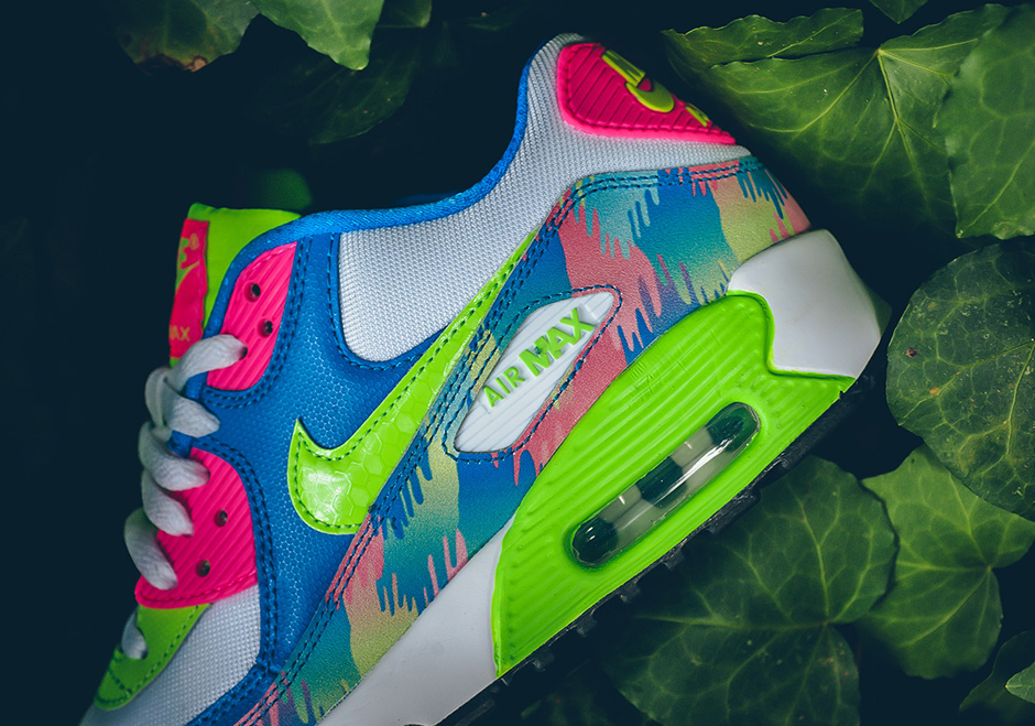 Nike Air Max 90 Gs Photo Blue Electric Green Pink Blast 05