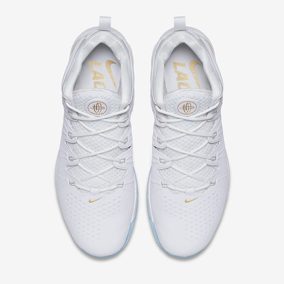 Nike Huarache 4 Turf Lacrosse White Metallic Gold 3