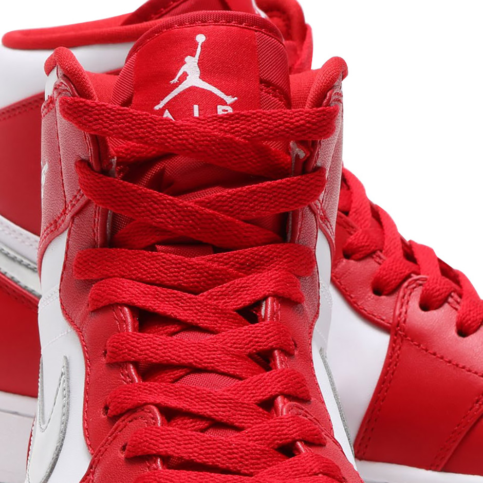 Air Jordan 1 High Gym Red Metallic Silver Jumpman Branding 07