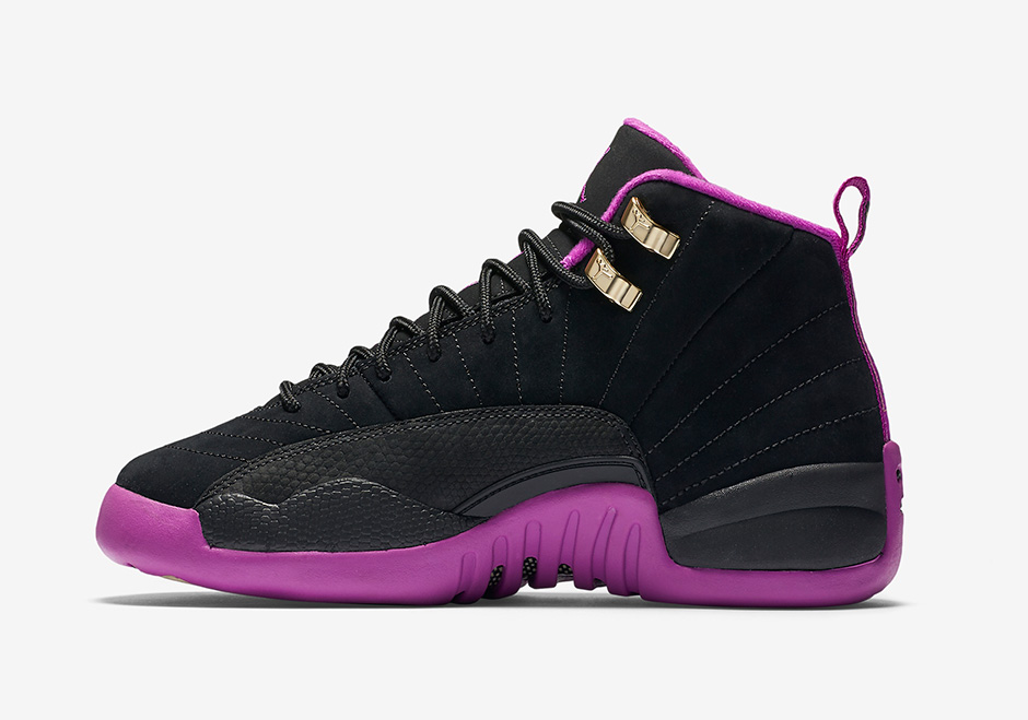 Air Jordan 12 Gg Black Gold Violet 2